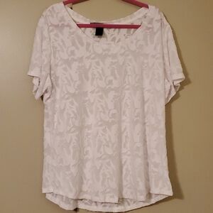 𝅺ASHLEY Stewart White Textured Top Size 22/24